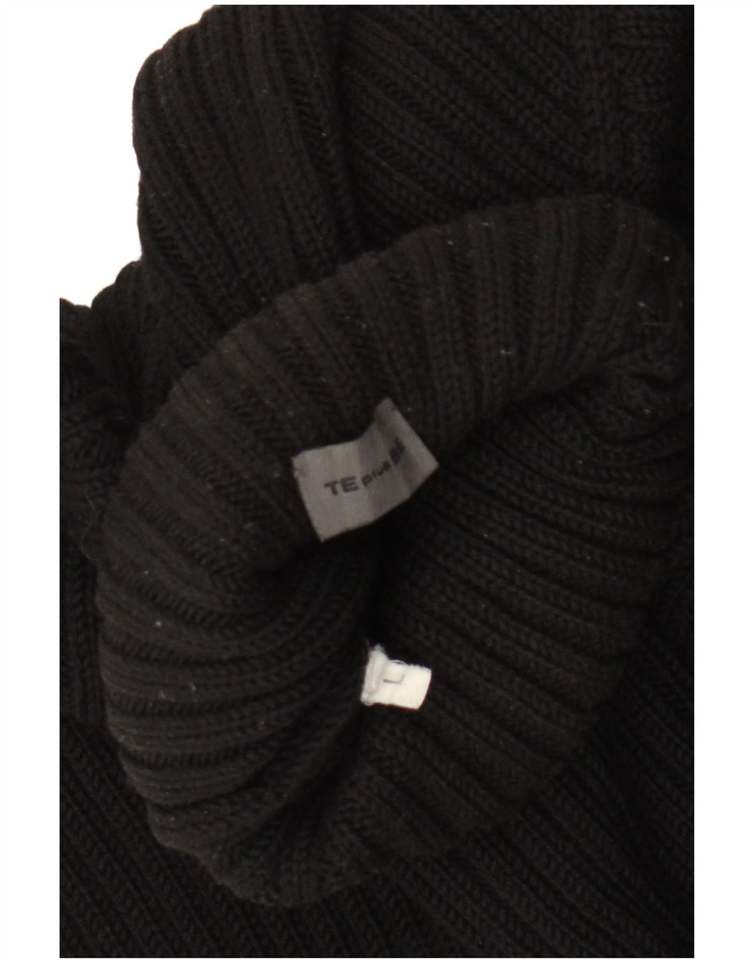 Vintage mujer rollo cuello jersey suéter Reino Unido 14 grande negro merino lana