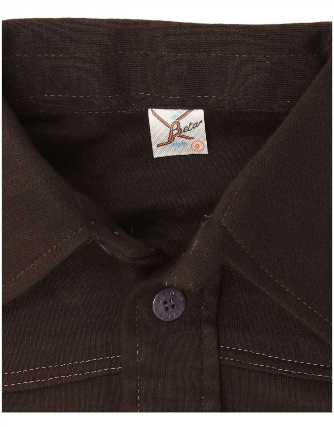 BETA Polo de manga larga para hombre pequeño marrón