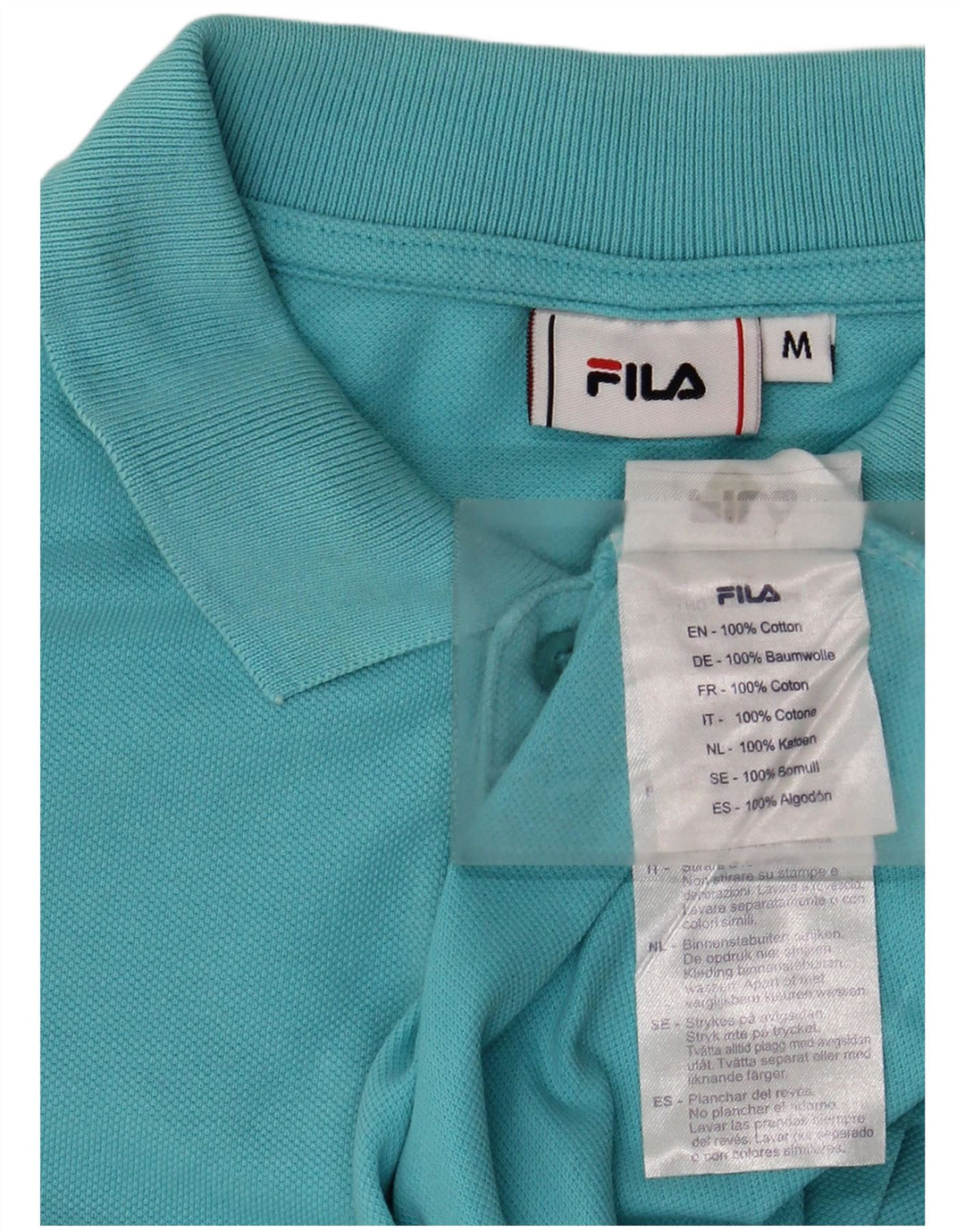 Polo Fila Hombre Algodón Azul Medio