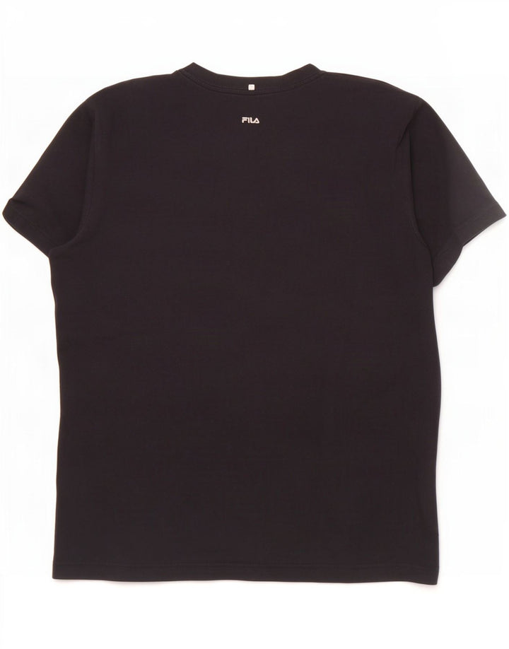 Fila Camiseta gráfica para hombre Top Medium Black Cotton