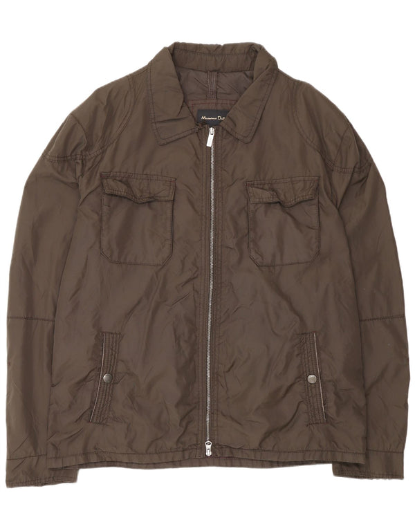 Massimo Dutti Chaqueta Utility Hombre UK 44 2XL Marrón Nylon