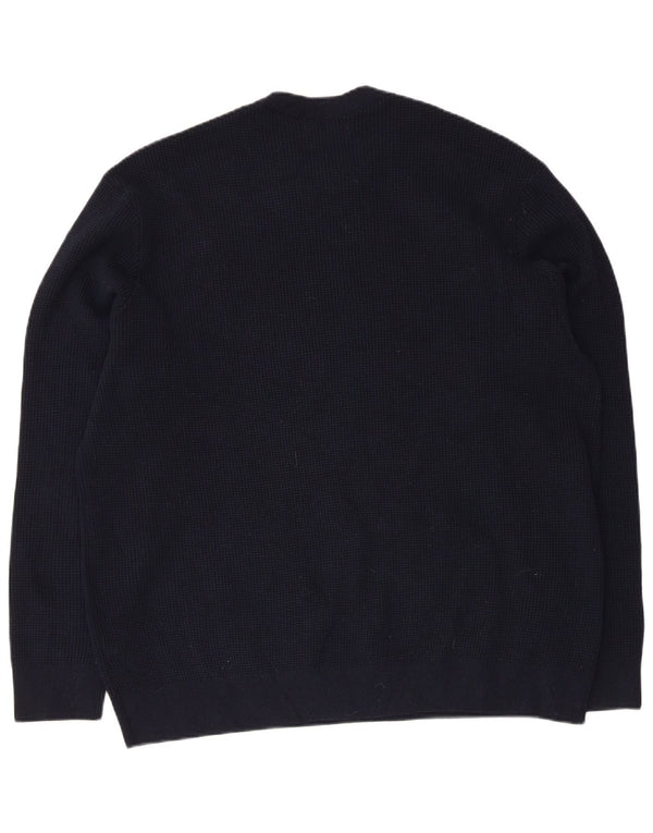Marks & Spencer Suéter de cuello redondo para hombre 3XL Poliéster azul marino