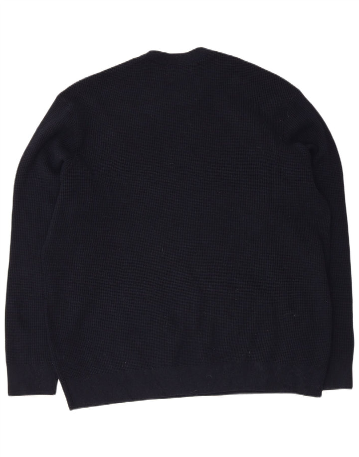 Marks & Spencer Suéter de cuello redondo para hombre 3XL Poliéster azul marino