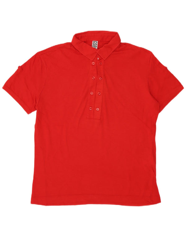 BIKKEMBERGS Polo para mujer UK 44 Mediano Rojo Algodón