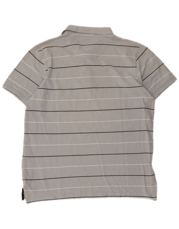 Polo Slam para hombre XL Algodón a rayas gris