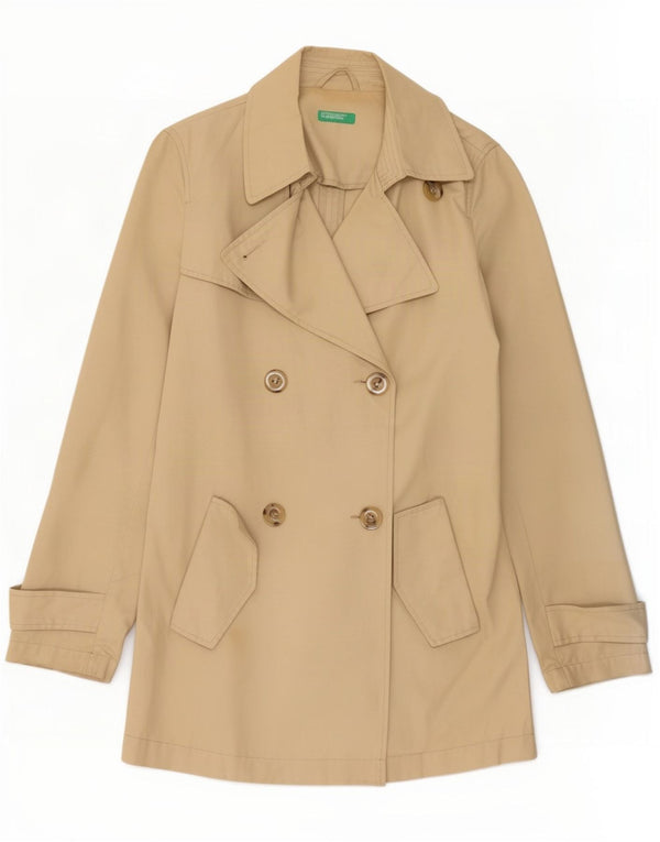 Gabardina Corta Benetton Mujer IT 40 Small Beige Algodón