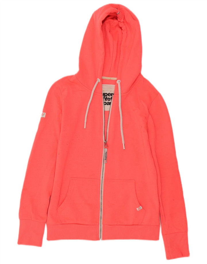 Superdry Suéter con capucha y cremallera para mujer UK 10 Small Pink Poliéster