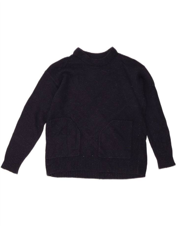 J. Crew Suéter tipo jersey para mujer con cuello barco UK 10 Small Azul marino Viscosa