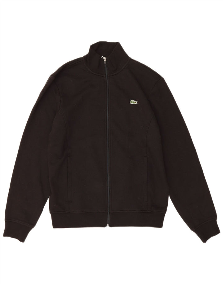 Lacoste Chaqueta de chándal de ajuste regular para hombre, talla 4, algodón negro mediano