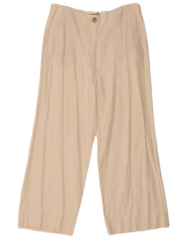 Marks & Spencer Pantalones chinos de cintura alta para mujer UK 40 Large W34 L27 Off Wh