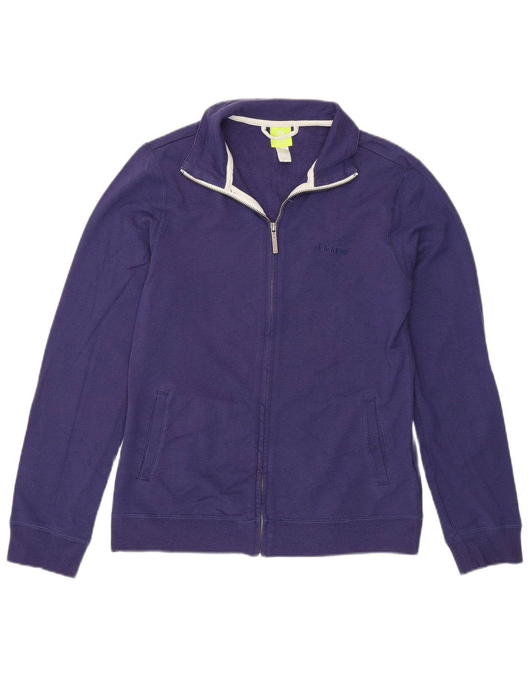 Adidas Mujer Neo Label Chándal Top Chaqueta UK 14 Medio Azul Algodón