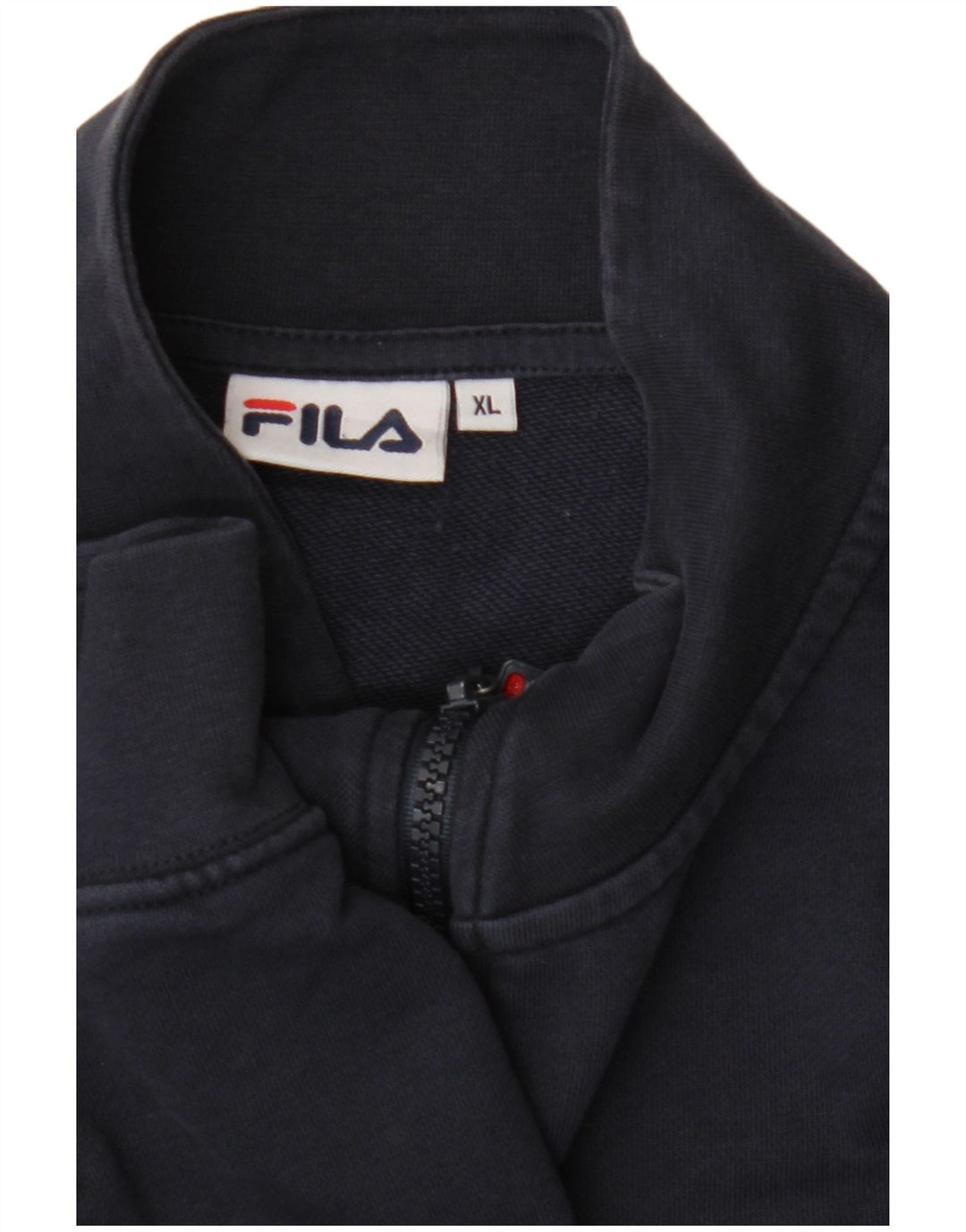 FILA Mens Graphic Zip Neck Sweatshirt Jumper XL Navy Blue