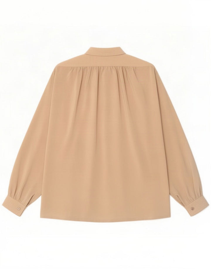 Blusa camisera vintage de gran tamaño para mujer IT 42 Poliéster beige medio