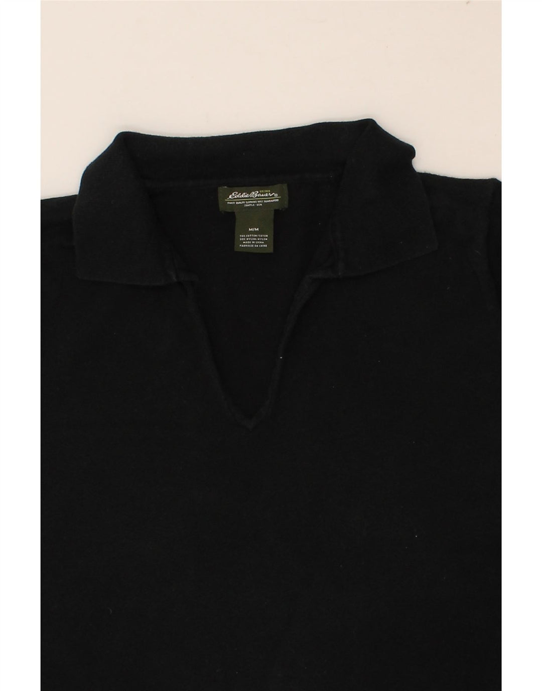 EDDIE BAUER Womens Polo Shirt UK 12 Medium Black Cotton Vintage Eddie Bauer and Second-Hand Eddie Bauer from Messina Hembry 