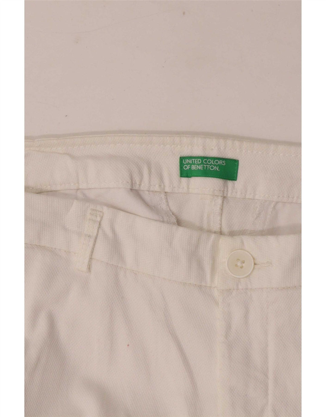 Benetton Pantalón Corto Recto W32 L25 Blanco