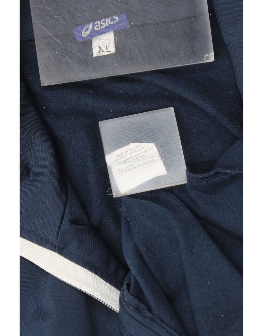 Asics Hombre Chándal Top Jacket XL Azul Marino Rayas Poliéster