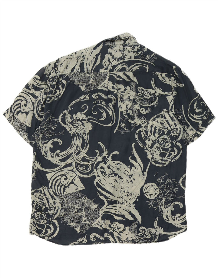 REPORT Camisa Manga Corta Hombre Talla 41/42 Grande Azul Marino Paisley