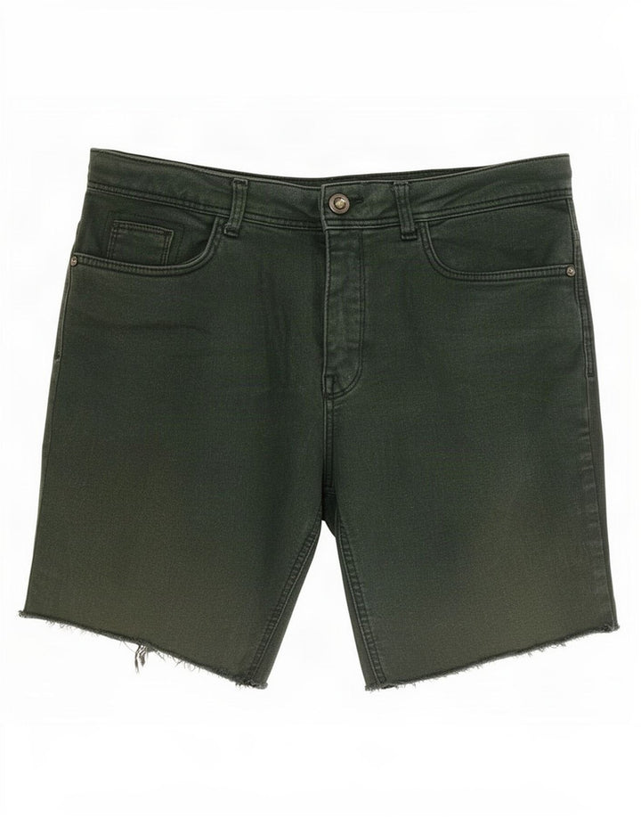 Zara Mujer Shorts Vaqueros EU 40 Medium W30 Verde
