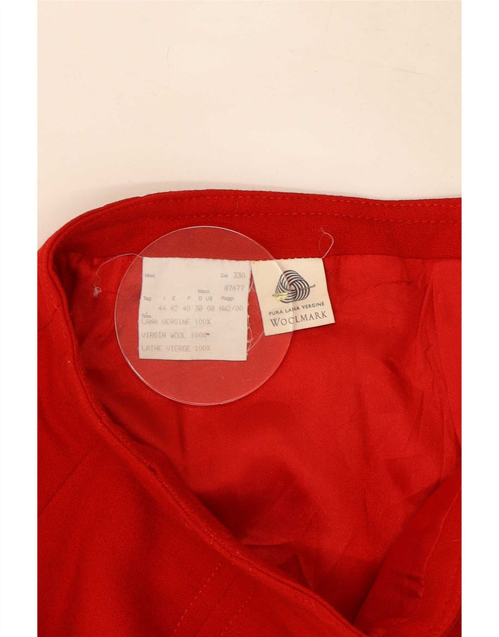 Minifalda vintage para mujer IT 44 Medium W26 Lana roja