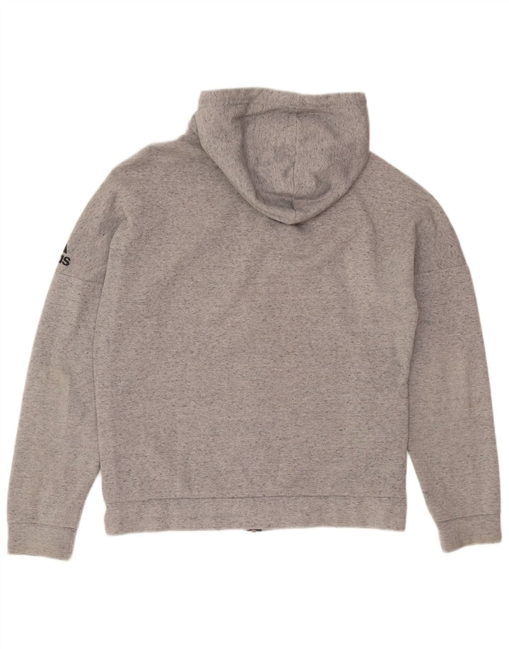 Adidas Hombre Graphic Zip Sudadera Con Capucha Suéter Gris Medio Moteado