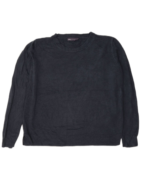Marks & Spencer Jersey con Cuello Barco para Mujer UK 40 XL Acrílico Azul Marino