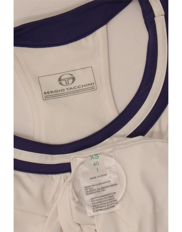 Sergio Tacchini Camiseta sin mangas para mujer UK 4 XS Nylon blanco