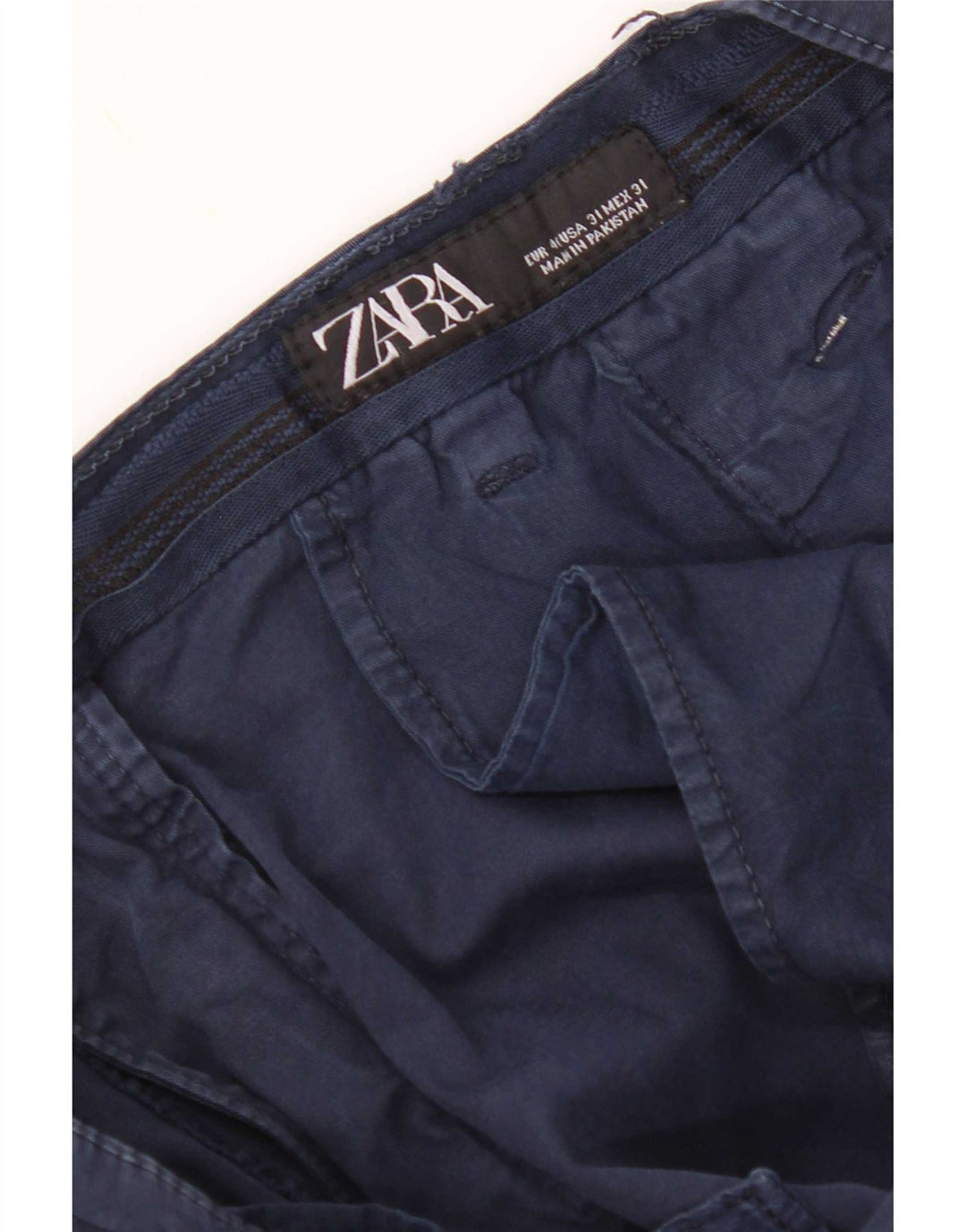 Zara Mens Pantalones Cortos Slim EU 40 Medium W31 L26 Azul Marino