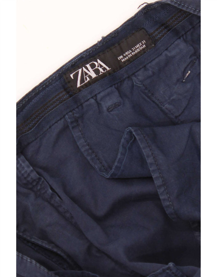 Zara Mens Pantalones Cortos Slim EU 40 Medium W31 L26 Azul Marino