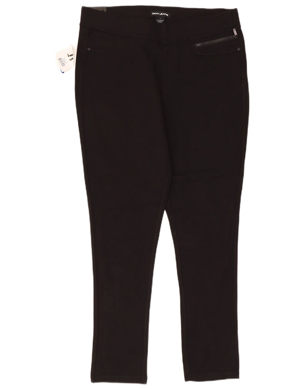 Dkny - Pantalones informales ajustados para mujer, talla grande, W34 L28, viscosa negra