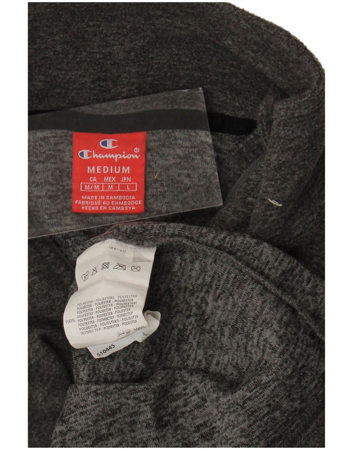 CHAMPION Jersey de forro polar con cuello y cremallera para hombre Poliéster moteado gris medio