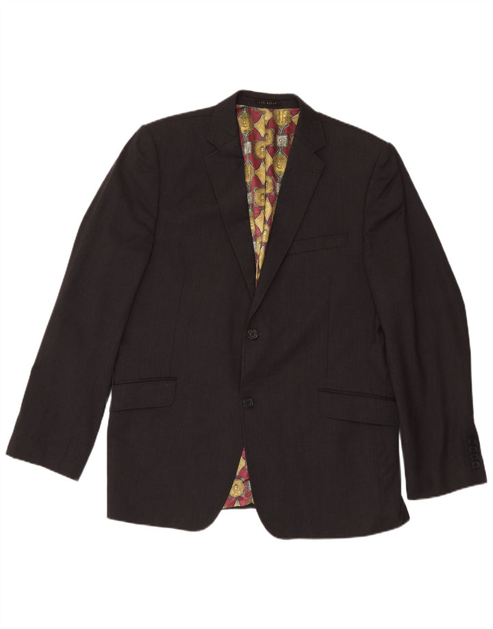 Ted Baker Chaqueta tipo blazer de 2 botones para hombre UK 44 2XL Lana negra