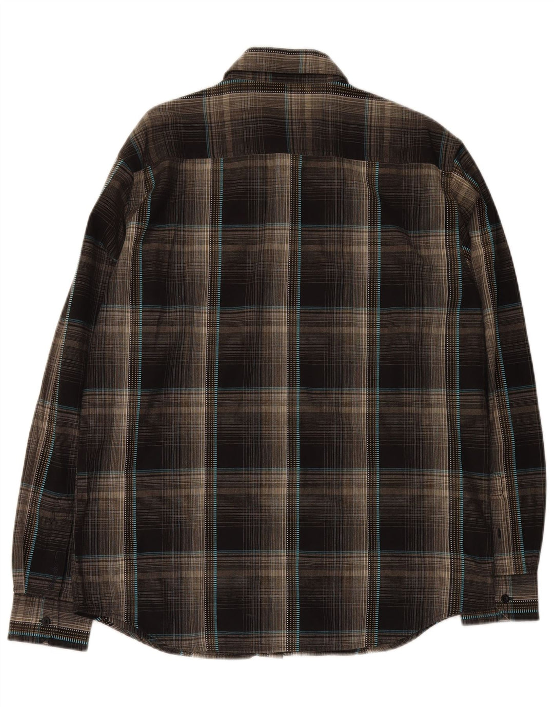 WRANGLER Camisa de hombre grande de algodón a cuadros marrón