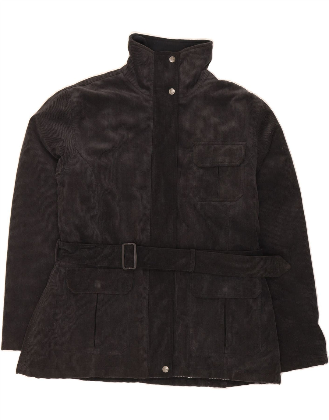 JACK MURPHY Womens Corduroy Jacket UK 14 Large Grey Polyester Vintage Jack Murphy and Second-Hand Jack Murphy from Messina Hembry 