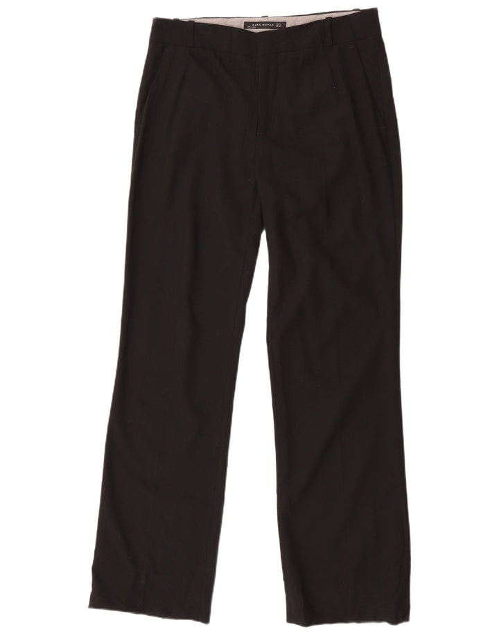 Zara Pantalón chino recto para mujer EU 38 Small W28 L31 Poliéster negro