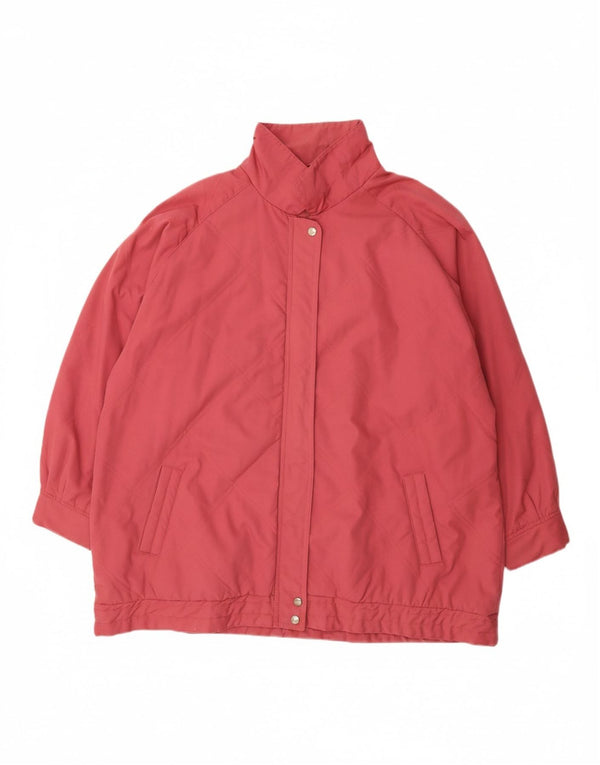 VINTAGE Chaqueta acolchada para mujer Reino Unido 22 3XL Poliéster rosa