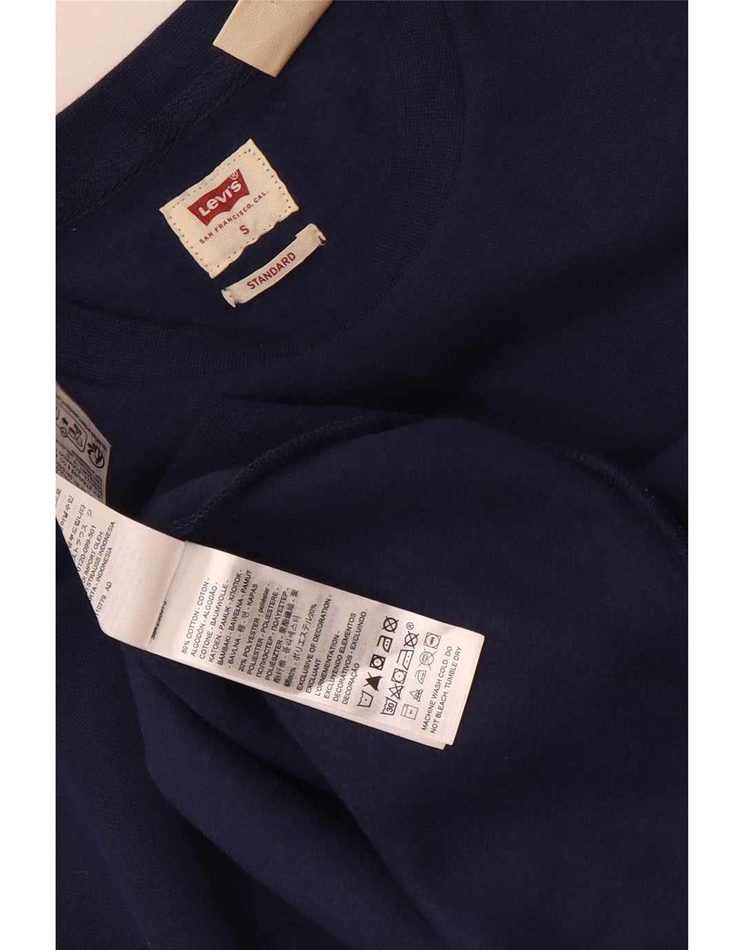 Levi's Mens Graphic Standard Fit Sudadera Jumper Pequeño Azul Marino Clásico