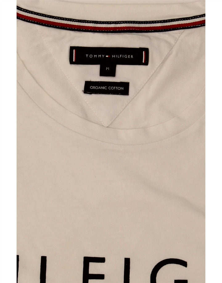 Tommy Hilfiger Camiseta gráfica para hombre Top Medium White Cotton
