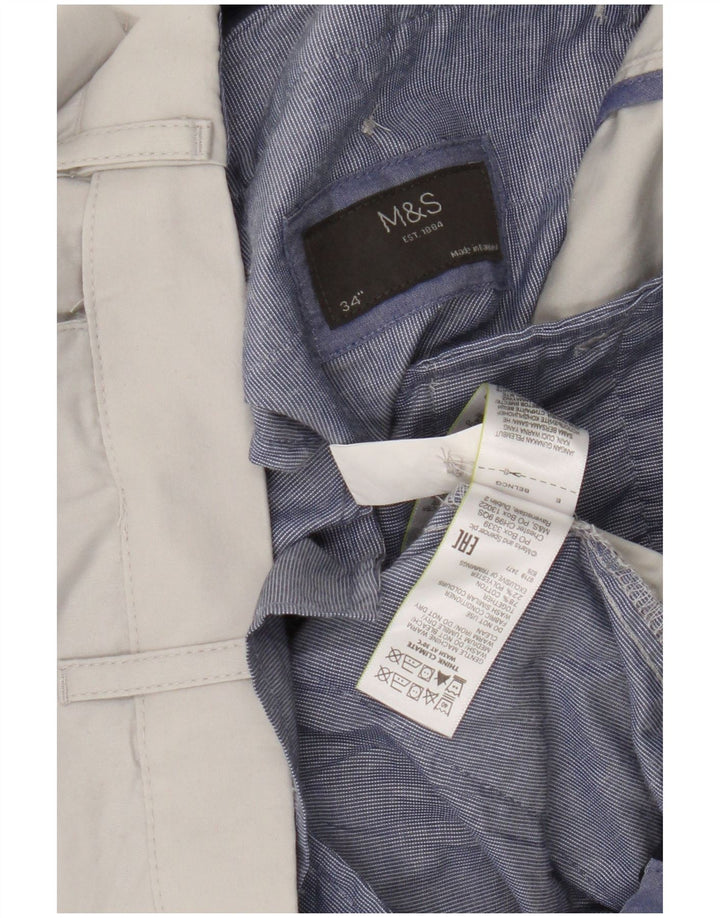 Marks & Spencer Pantalones cortos chinos para hombre W34 Algodón beige grande
