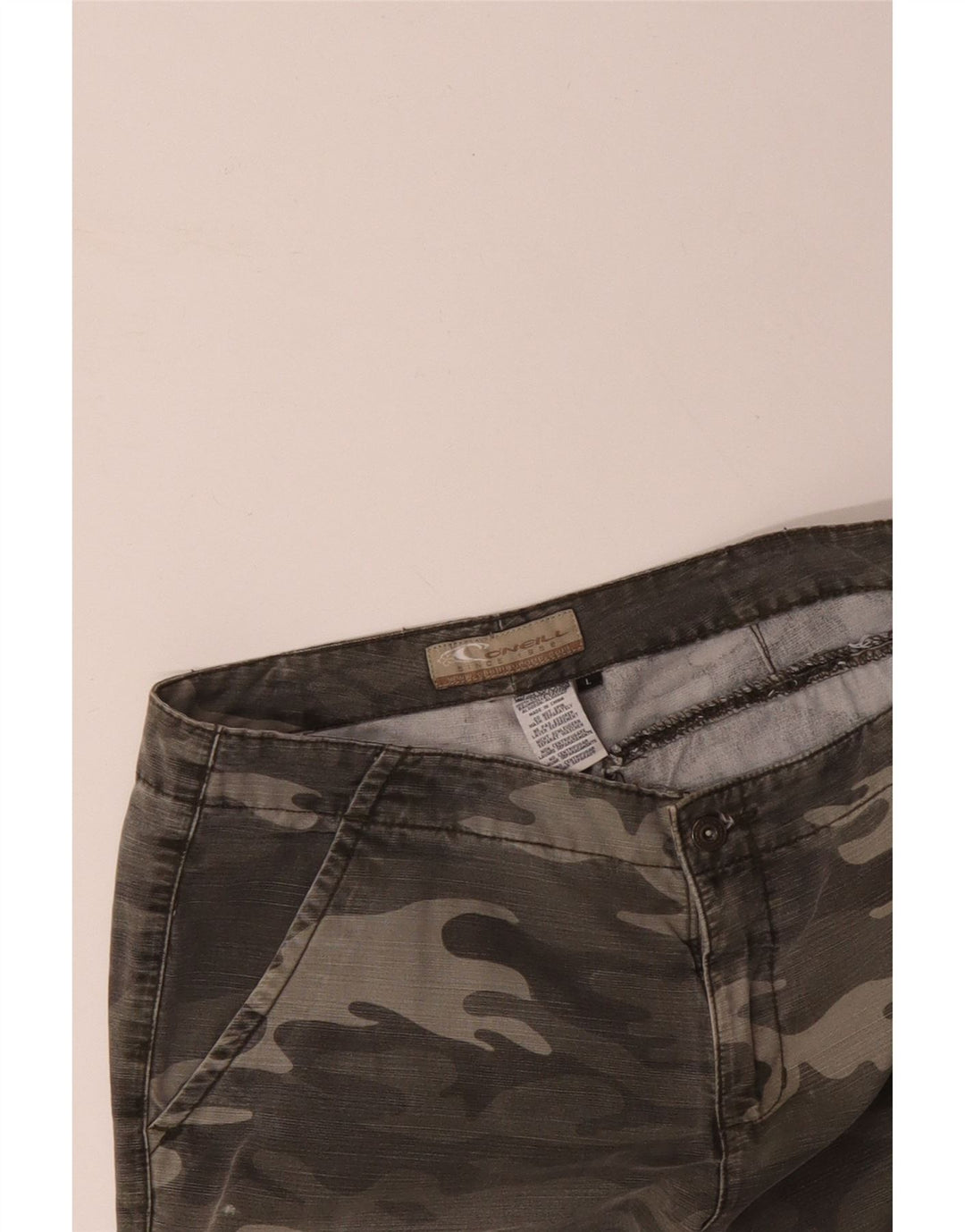 O'NEILL Pantalones cargo rectos para hombre grandes W36 L29 algodón de camuflaje caqui