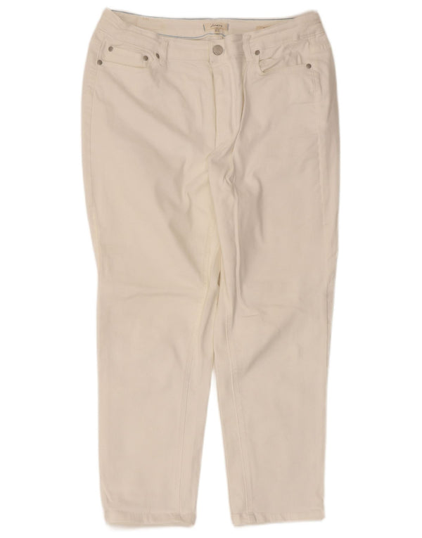 Joules Pantalones Casuales Rectos para Mujer UK 40 Large W34 L25 Algodón Blanco