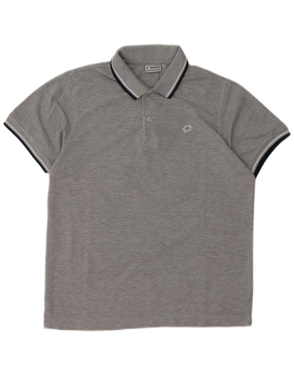 Polo Lotto Hombre Algodón Gris Medio