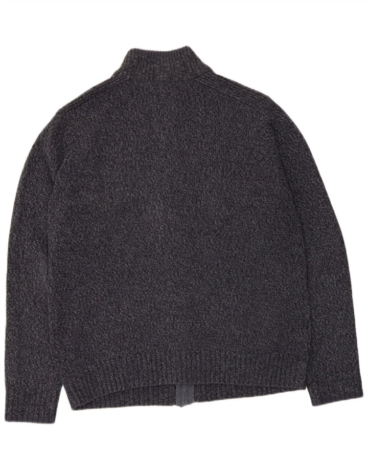 MARKS & SPENCER Suéter tipo cárdigan de ajuste regular para hombre grande con moteados en azul marino