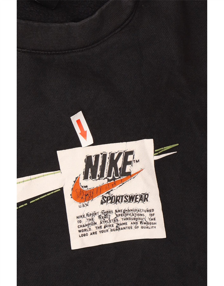 Nike Sudadera con gráfico gráfico tipo jersey de algodón negro mediano para hombre