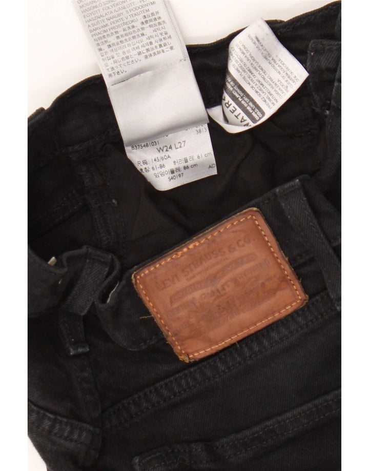 Vaqueros Levi's Ribcage Rectos Mujer W24 L27 Algodón Negro