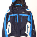 Brugi - Chaqueta de esquí con capucha para hombre, talla grande, color azul, poliamida