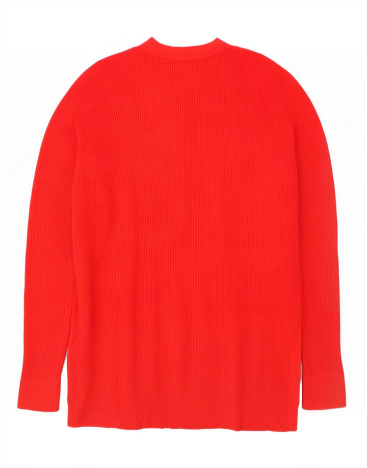 Marks & Spencer Suéter tipo jersey de gran tamaño con cuello en V para mujer UK 10 Small Red