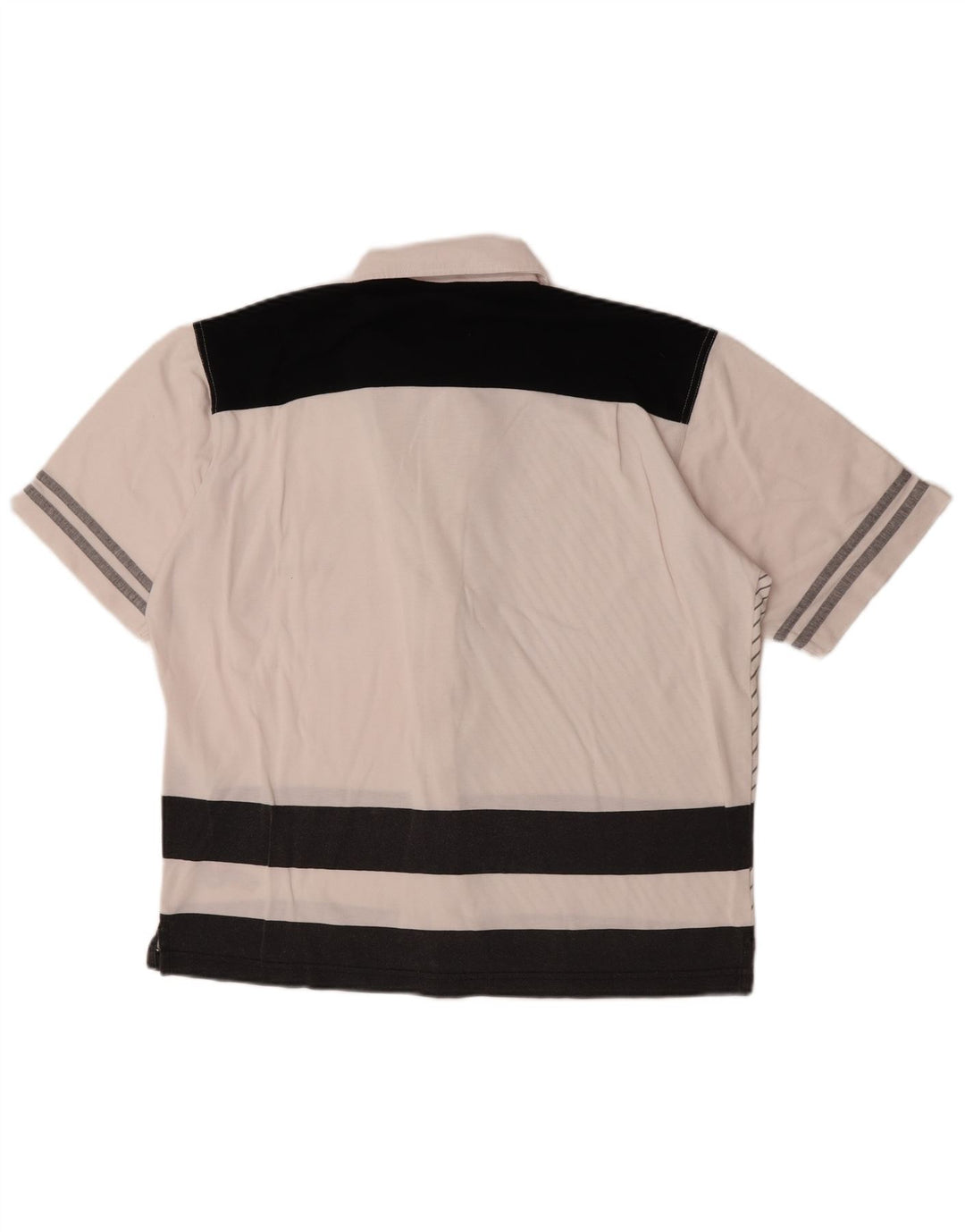 Lotto Camisa Holgada De Manga Corta Para Hombre Poliéster Color Block Blanco Pequeño