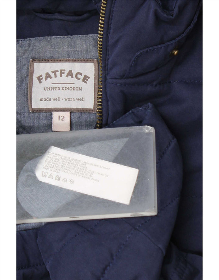 Chaqueta acolchada con capucha para mujer Fat Face UK 40 Mediana Azul marino Poliéster