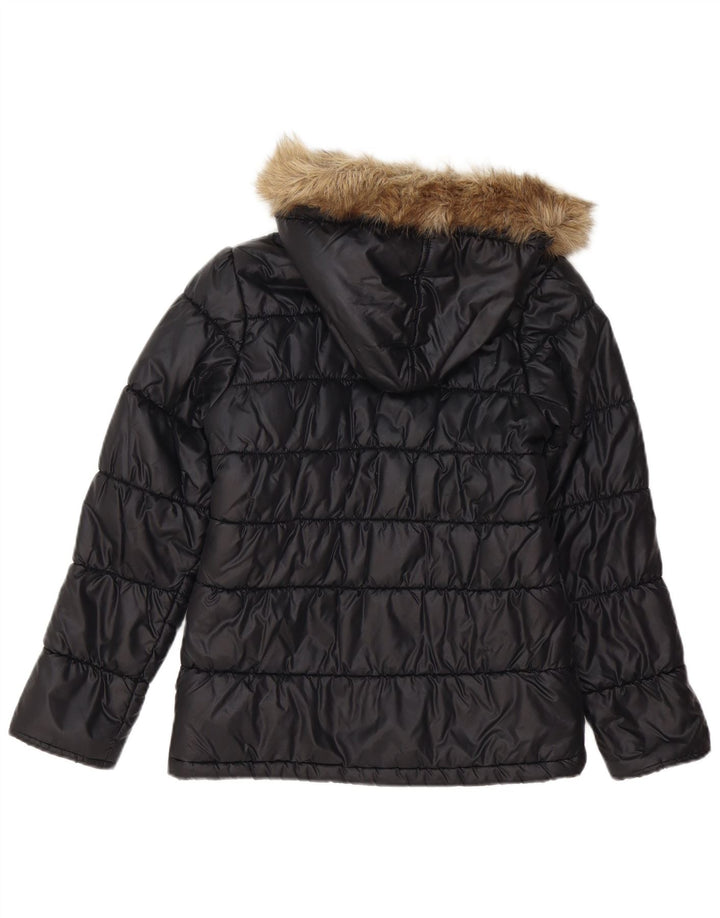 Puma Chaqueta acolchada con capucha para niña 11-12 años Negro Poliéster