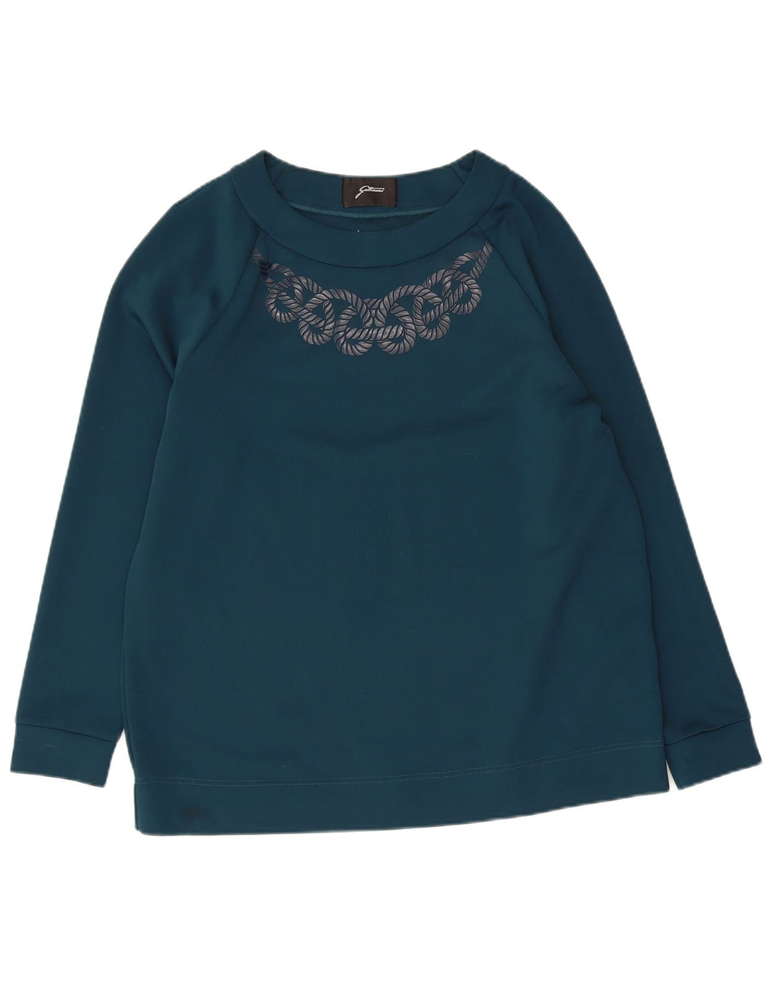 GATTINONI Sudadera gráfica para mujer Jersey UK 44 Grande Poliéster azul